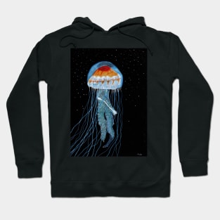 Jellyfish with a black background Hoodie